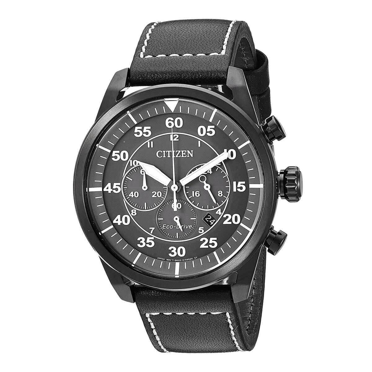 Citizen Avion Eco-Drive Chronograph Black Dial Men's Watch CA4210 