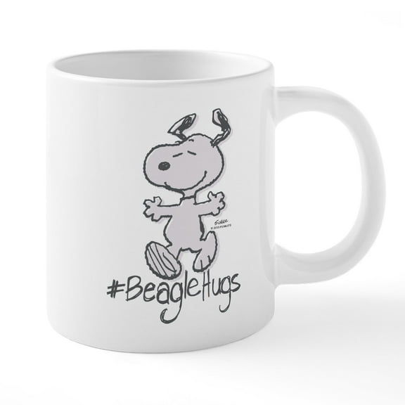 CafePress - Snoopy Beagle Hugs - 20 Oz White Ceramic Mega Mug
