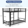 thumbnail image 7 of Metal Twin over Twin Bunk Bed, UHOMEPRO Heavy Duty Metal Bunk Bed Frame with Safety Guardrails, Built-in Ladder, Noise-Reduced Slats, Low Profile Bunk Bed for Kids, Teens Bedroom, Black, 7 of 7