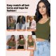 thumbnail image 5 of Top corto AURUZA sin mangas con cuello en U verde para mujer, 5 of 6