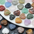 thumbnail image 4 of Estatua de corazón de piedra Natural para decoración de habitación, piedras preciosas de cuarzo rosa, amatista, Mineral, Yoga, cristales curativos, adorno de piedra, 2 uds., 4 of 4