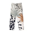 thumbnail image 6 of Uemuo Tropical Leaves Pattern Men's Wide Leg Palazzo Lounge Pants with Pockets Light Weight Loose Comfy Casual Pajama Pants-Medium, 6 of 9