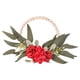thumbnail image 2 of Corona floral de cuentas de madera para puerta de entrada, aros florales, decoración del hogar, pared bohemia Rojo, 2 of 9