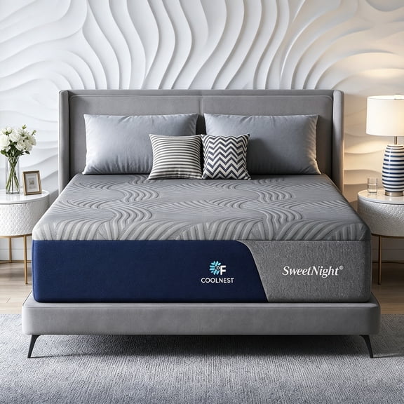 Sweetnight Cooling Gel Memory Foam Mattress in a Box 13 inch Queen Size Mattress,CertiPUR-US Certified,Medium