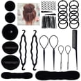 thumbnail image 1 of Conjunto para hacer moños de pelo, Donut de moño de pelo estilo anillo, Shaper de moño de pelo, Accesorios para el cabello, 1 of 5