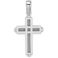 thumbnail image 3 of Solid 14k White Gold Beveled Cross Charm - 38.3mm, 3 of 6