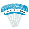 thumbnail image 1 of Steve Hello My Name Is Cupcake Picks Toppers - Set of 6, 1 of 1