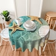 thumbnail image 6 of Beach Starfish Shell Round Tablecloth Washable Reusable Decoration Table Cover for Kitchen Party 60", 6 of 6