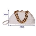 thumbnail image 2 of Bolsa de mano femenino con cadena gruesa dorada, informal para axilas, ajustable suave para fiesta Tmvgtek Para Estrenar, 2 of 9