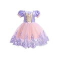 thumbnail image 1 of xiaxaixu Robe de Princesse pour Fille, Robe en Tulle à Manches Bouffantes, Robe Trapèze Patchwork pour Fête et Spectacle sur Scène, 1 of 9