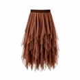 thumbnail image 4 of Gyujnb Womens Reindeer Cosplay Outfit Irregular Layered Tulle Skirt Set with Antler Headband Arm for Halloween Christmas Theme Party Role Play Fancy Dress,L, 4 of 5