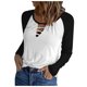 thumbnail image 1 of Camisas Para Mujer Casual Erógeno Gradiente Estampado Regular Cuello Redondo Mujer Manga Larga Top Odeerbi ODB128510, 1 of 5