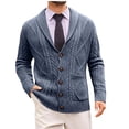 thumbnail image 3 of qelini Mens Sweaters Cardigans V Neck Knitted Sweaters Solid Button down Long Sleeve Tops Thermal Warm Blouses, 3 of 6