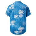thumbnail image 2 of Jinhomg Men's Button Up Beach Shirts Trendy Tropical Palm Tree Graphic Hawaiian Shirt Big and Tall Comfy Short Sleeve Lapel Collar Vacation Shirts Sales Today White M, 2 of 3