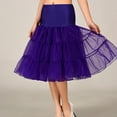thumbnail image 6 of Aellinatey Women 50s Vintage Tulle Flared Petticoat Solid Color Half Slip Tutu Underskirt, 6 of 20
