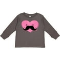 thumbnail image 3 of Inktastic Kawaii Mustache Heart Girls Long Sleeve Toddler T-Shirt, 3 of 5