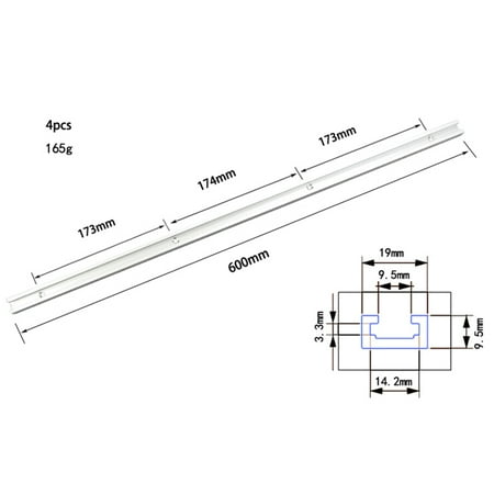 

Asdomo T-track Woodworking T-slot Miter Track Jig Fixture Slot for Router Table