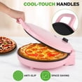 thumbnail image 5 of NutriChef Countertop Pizza Maker | 1500W Non-Stick Electric Pizza Cooker | Make 12" Personal Pizzas, Eggs, Toast & More | Cool-Touch Handles, Compact & Space-Saving | Temp Range 175-400°F | Pink, 5 of 5
