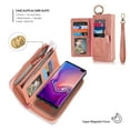 thumbnail image 3 of Galaxy S10 Wallet Case, Alleytech Girls Women Magnets Detachable Zipper Wallet Case Cover PU Leather Folio Flip Holster Carrying Case Card Holder for Samsung Galaxy S10 2019, Pink, 3 of 9