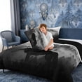 thumbnail image 4 of Erosebridal Black White Misty Jungle Wolf Print Full Size Comforter Sets, Foggy Jungle Bedding Sets for Men and Women, Black Reversible 3 Pieces, 1 Comforter and 2 Pillowcases, 4 of 6