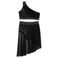 thumbnail image 3 of Riismen Kids Girls Lyrical Dance Dress Crop Tops with Skirt Leotard Ballet Dance Outfits Ballroom Dancewear Black 6, 3 of 6
