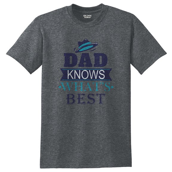 Big Size Father Knows Best Graphic Men's DryBlend Cotton Polyester T-Shirt - Dk Heather XL