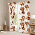 thumbnail image 3 of Erosebridal Kawaii Highland Cattle Blackout Curtains Set of 2 (52x84 Each),Brown Farm Animals Window Curtains For Adult, 3 of 7