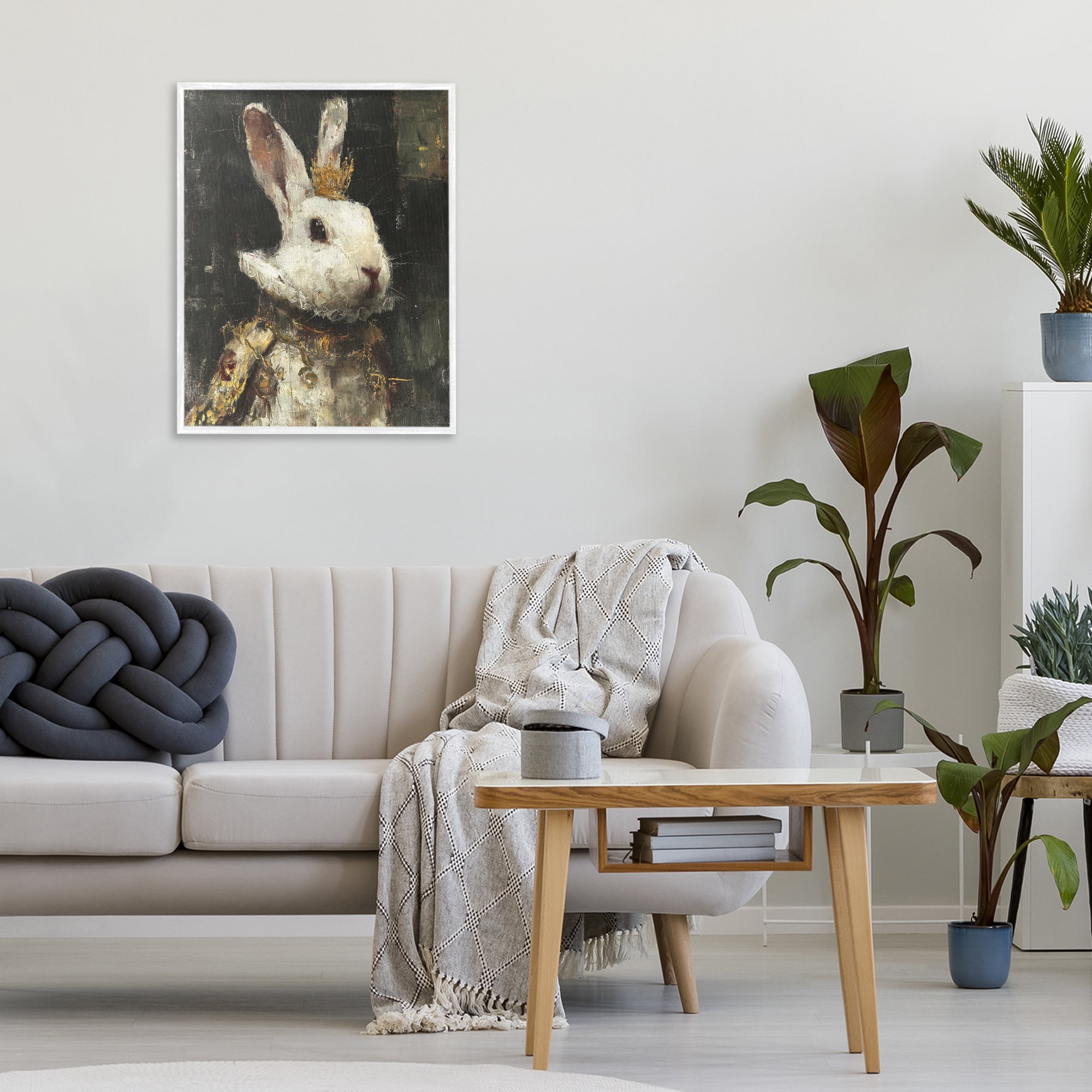 Stupell Industries Regal Hare Portrait White Framed Giclee Art, design by Svetlana Aleynikova