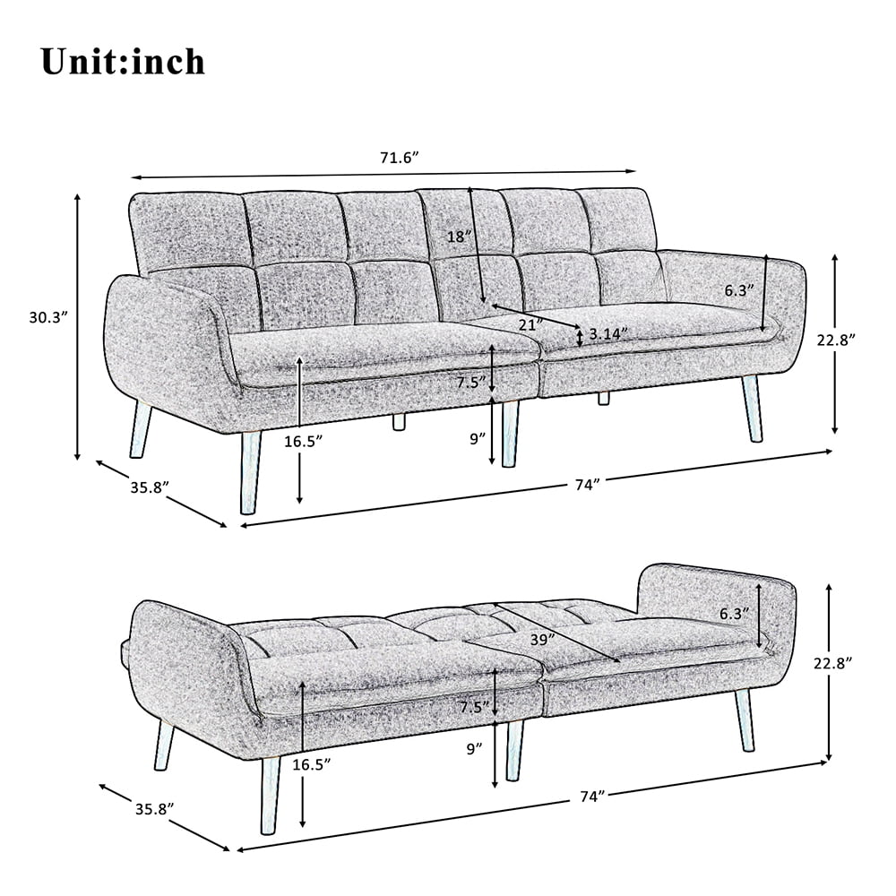Kepooman Reversible Sectional Sofa, Modern PU Leather Sleeper Sofa With Metal Legs, Sofa Bed for Living Room and Office, #2PU Black Kepooman Reversible Sectional Sofa, Modern PU Leather Sleeper Sofa With Metal Legs, Sofa Bed for Living Room and Office, #2PU Black