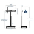 thumbnail image 7 of FITUEYES  Swivel Modern Rolling TV Stand Mobile TV Cart with Wheels Holds up to 65 inch TV,with Tempered Glass Base and Safety Hooks, 7 of 7
