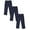 Navy & Navy & Navy, variant on 3 Pack Boy's Stretch Slim Fit School Uniform Chino Pants