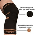 thumbnail image 2 of Copper D Knee Compression Sleeve - Copper and Rayon Infused Knee Support Brace - Size S/M - Black Copper - 2 Pack, 2 of 5