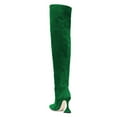 thumbnail image 3 of YDN Women Sexy Pull On Block Heel Thigh High Boots Pointed Toe Over The Knee Boots Warm Fashion Winter Shoes Size 7 Green, 3 of 4