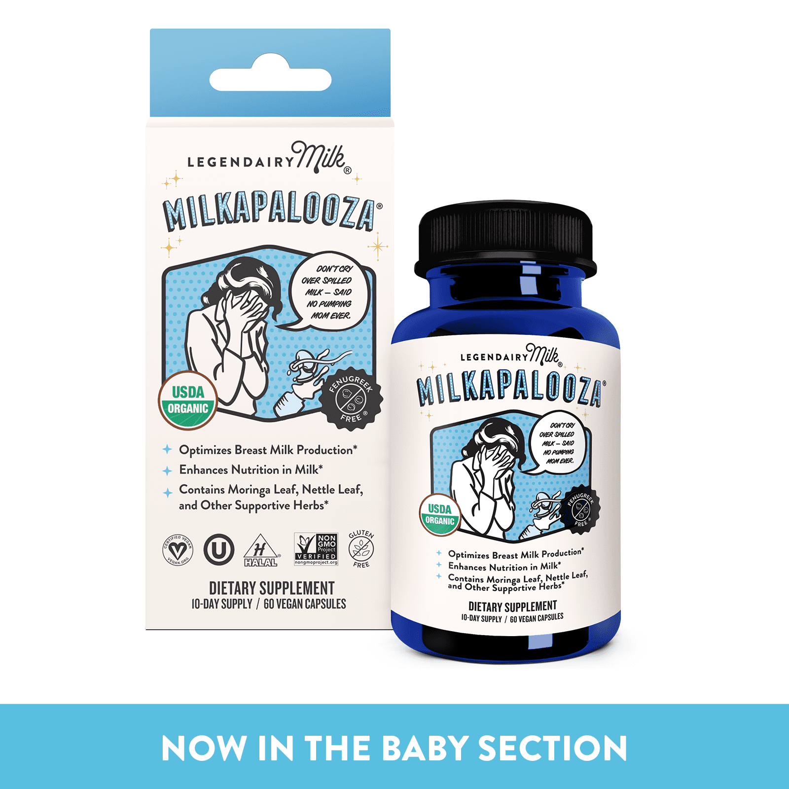 (2 pack) Legendairy Milk Milkapalooza, Organic Lactation Supplement for Milk Nutrition, 60 Count