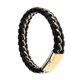 thumbnail image 3 of Mens Punk Leather Mix Color Bracelet With Gold Stainless Steel Clasp, 3 of 5
