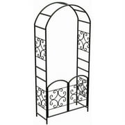 Panacea Scroll Arbor with Gate, Black, 90"H