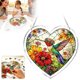 thumbnail image 2 of Acrylic Heart-shaped Puzzle Wind Chime Pendant 94-Piece Puzzle Porch Garden Wind Chime, 2 of 9