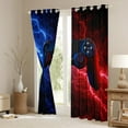 thumbnail image 3 of Castle Fairy Black Gamer Black Out Curtains,Blue Red Curtains Pack of 2 (42x63 Each),Abstract Lightning Bedroom Curtains,Breathable Video Game Home Decor, 3 of 6