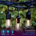 thumbnail image 2 of Yi Lighting 48ft Outdoor String Lights with 15pcs Dimmable Shatterproof LED Bulbs, Weatherproof for Patio Garden Porch Yard Party, 2 of 7