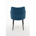 thumbnail image 4 of Coral Velvet Accent Chair with Wing Back & Arm, Modern Upholstered Side Chair with Metal Legs,Thick Cushion Chair for Living Room, Bedroom Games(Blue), 4 of 12