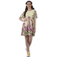 thumbnail image 2 of Moomaya Printed Jewel Neck A-Line Women Dress Casual Loose Bohemian Short Tunic, 2 of 6