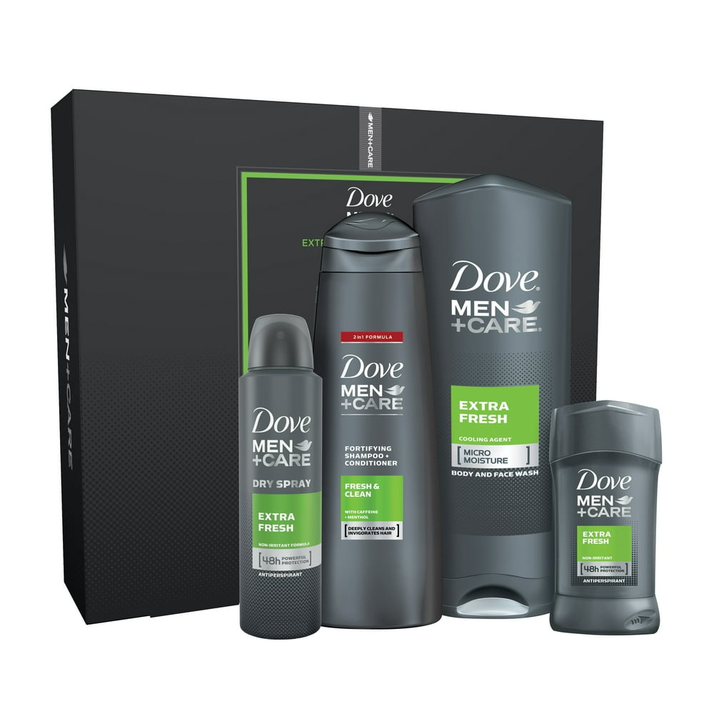 Dove Men+Care 3-Pc Gift Set Extra Fresh (Fortifying 2 in 1 Shampoo ...