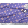 thumbnail image 2 of Soimoi Tissu Viscose Georgette Triangle, Imprimé Floral Feuilles & Roses Tissu au Mètre 42 Pouces de Large, 2 of 3