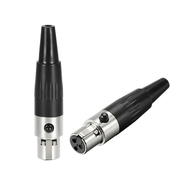 Conector XLR hembra de 3 pines mini de 2 piezas, conector de cable de micrófono, enchufe de micrófono, socket de audio