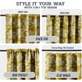 thumbnail image 3 of Vargottam Cotton Curtains- 90" Long Drapes for Tall Windows or Balcony Doors- Set of 2 Panels, 52"x90"- Light Filtering Pockets/Tab Drapes, 3-in-1 Hanging- Monochrome Flowers Design (Yellow), 3 of 8