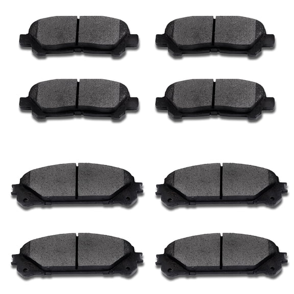 ECCPP 8PCS Ceramic Brake Pads Fits 2009-2013 for Toyota Highlander 2.7L 2008-2013 for Toyota Highlander 3.5L Front Rear Left and Right