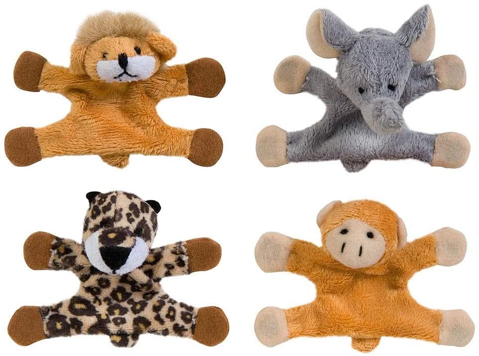 4 Safari Animals - Cute Plush Animal Magnets - Locker Critters - Fridge  Magnet - Cute - Magnets in Hands and Feet Fun Decoration 