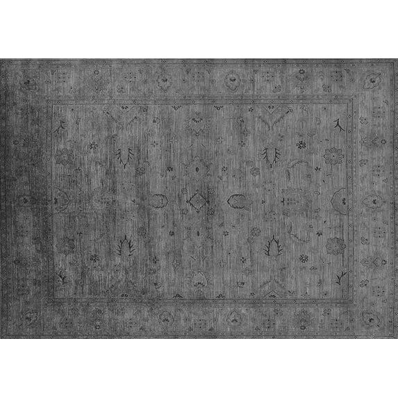 Ahgly Company Indoor Rectangle Oriental Gray Industrial Area Rugs, 5' x 7'