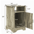 thumbnail image 2 of Farmhouse End Table with Charging Station Wooden Rustic Nightstands with Storage Cabinet and Shelf for Bedroom, Living Room, Living Room, 2 of 7
