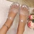 thumbnail image 6 of QWKLEAJ Women Jelly Mary Jane Sandals, Closed Round Toe Slingback Slip On Flat Slides, Waterproof Non Slip Slippers for Beach Shower Pool Household & Summer Daily Travel Wear White 6, 6 of 6